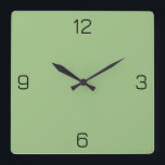 Light Sage Green 9DC183 Colour - Option to Add Nam Square Wall Clock<br><div class="desc">Add a name, initials or some text, or keep the colour alone. Colour coordinates with other items in the store based on the name and the HEX code (six-digit hex triplet) shown. Use this code to mix, match and customise any other item to go with this, or to add to...</div>