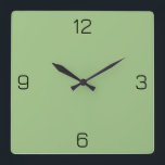 Light Sage Green 9DC183 Colour - Option to Add Nam Square Wall Clock<br><div class="desc">Add a name, initials or some text, or keep the colour alone. Colour coordinates with other items in the store based on the name and the HEX code (six-digit hex triplet) shown. Use this code to mix, match and customise any other item to go with this, or to add to...</div>
