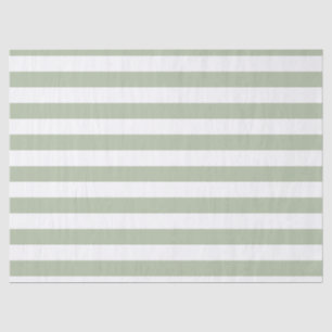 Light Sage Green and White Stripes Tissue Paper