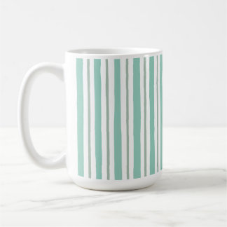 Light Sage Green colour stripes style Coffee Mug