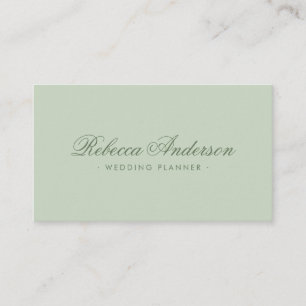 Light sage green minimal chic trendy pretty script business card