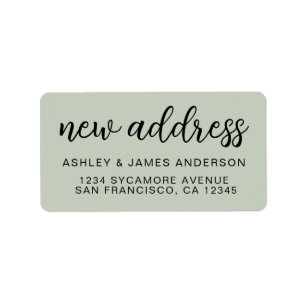 Light Sage Green New Address Label