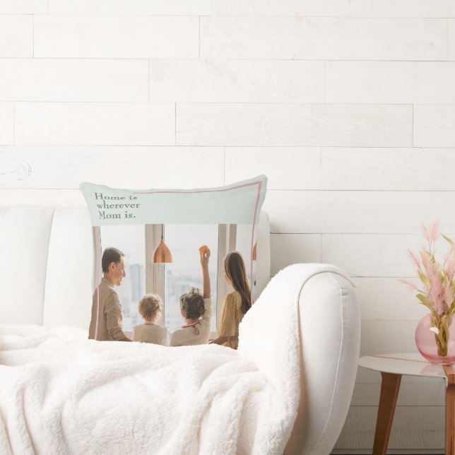 Light Sage Green Pillow with Personalised Photo (Couch)