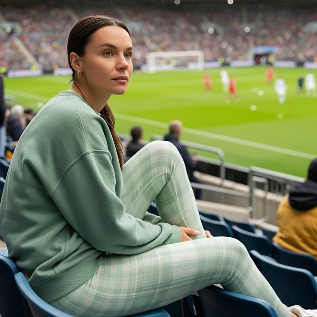 Light sage green plaid leggings (Creator Uploaded)