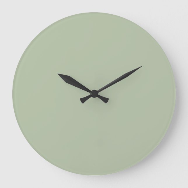 Light Sage Green Solid Colour Large Clock (Front)