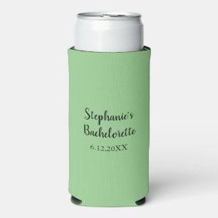 Light Sage Green Wedding Bachelorette Favour Gift Seltzer Can Cooler
