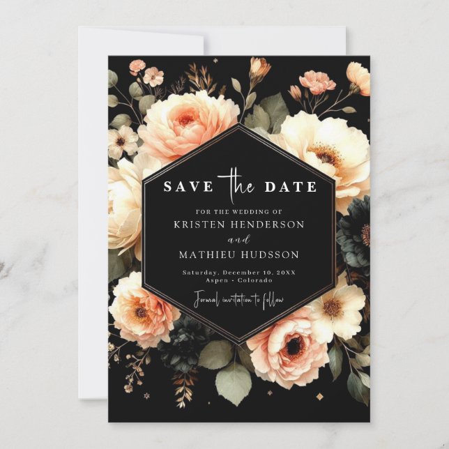 Light Sage Minimalist Peach Wedding Save The Date (Front)