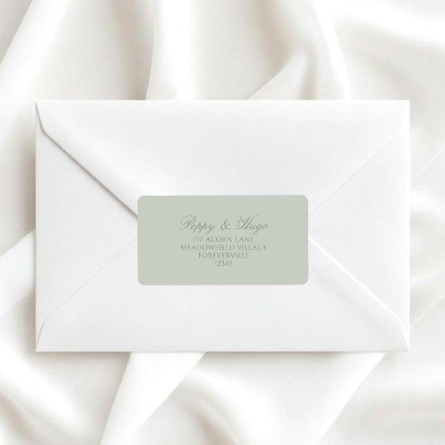 Light Sage | Simple Wedding Return Address  Label (Creator Uploaded)