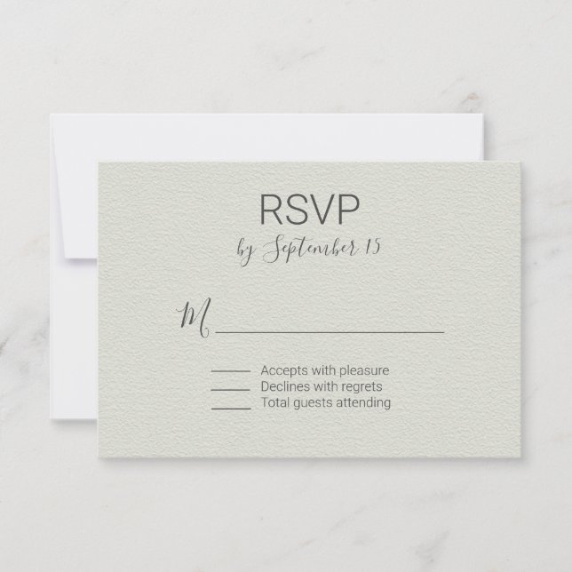 Light Sage Wedding RSVP Card (Front)