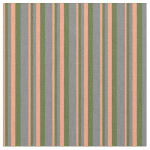 Light Salmon, Dark Olive Green & Grey Coloured Fabric