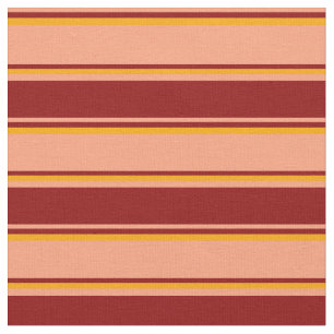 Light Salmon, Dark Red, and Orange Coloured Lines Fabric