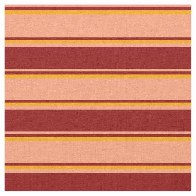Light Salmon, Dark Red, and Orange Coloured Lines Fabric (Close Up)