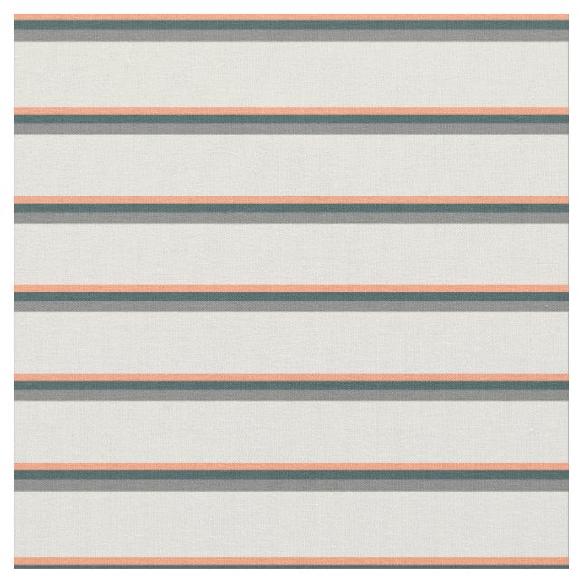 Light Salmon, Dark Slate Grey, Grey, and Beige Fabric (Close Up)