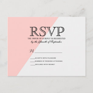 Light Salmon Pink and Grey Two Tone Invitation Postcard