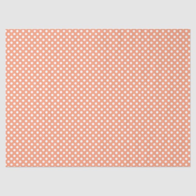 Light Salmon Polkadots Design Tissue Paper (Front)