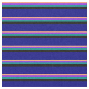 Light Salmon, Purple, Dark Cyan, Black, and Blue Fabric