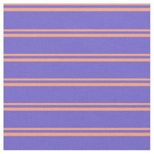 Light Salmon & Slate Blue Striped Pattern Fabric