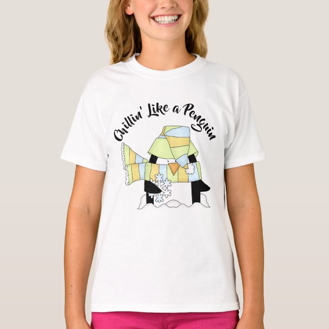 Light Scarf - Chillin' Like a Penguin T-Shirt (Front)