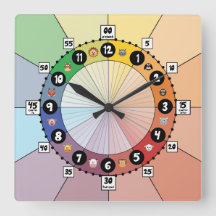 Light School Schedule Clock for Children (Square)