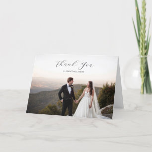 Light Script Photo Wedding Thank You Card