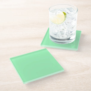 Light Sea-Foam (solid colour) Glass Coaster