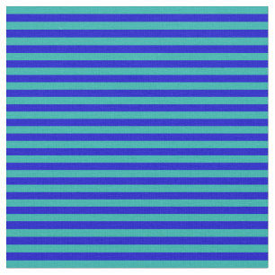 Light Sea Green and Blue Stripes Pattern Fabric