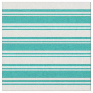 Light Sea Green and White Stripes/Lines Pattern Fabric