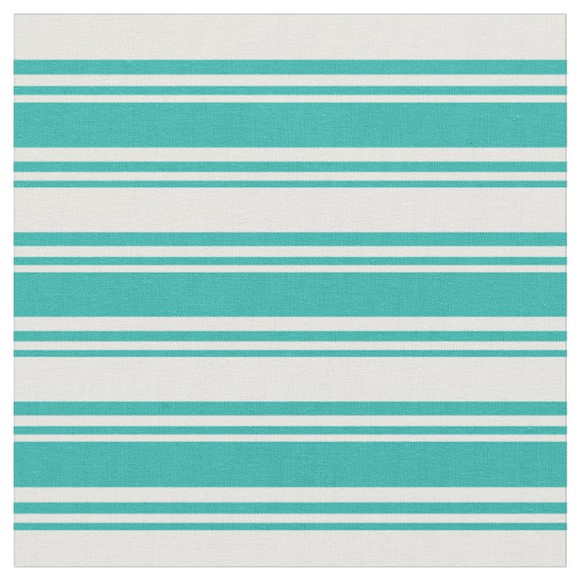 Light Sea Green and White Stripes/Lines Pattern Fabric (Close Up)