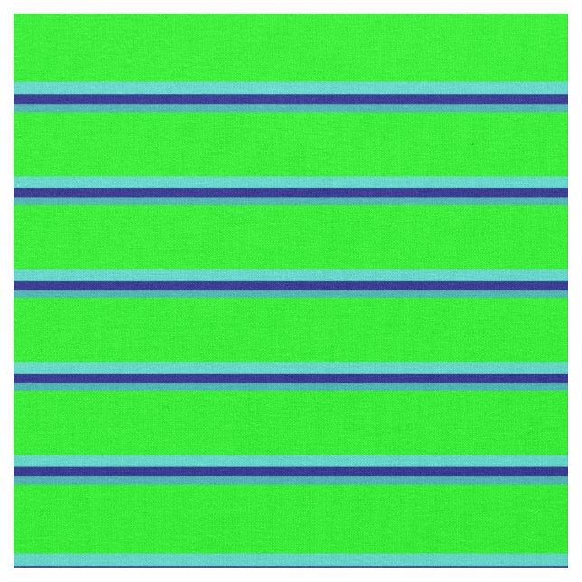 Light Sea Green, Blue, Turquoise & Lime Coloured Fabric (Close Up)