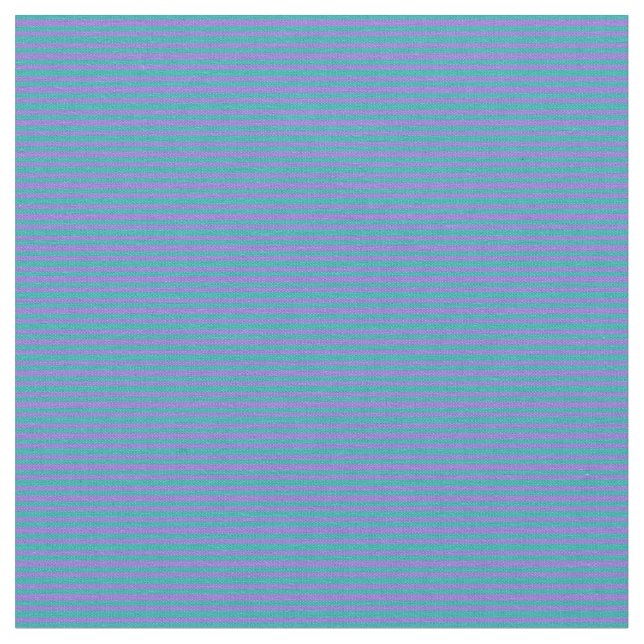 Light Sea Green & Purple Lined Pattern Fabric (Close Up)
