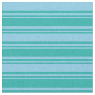 Light Sea Green & Sky Blue Coloured Stripes Fabric