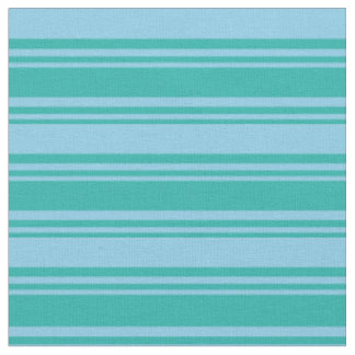 Light Sea Green & Sky Blue Coloured Stripes Fabric