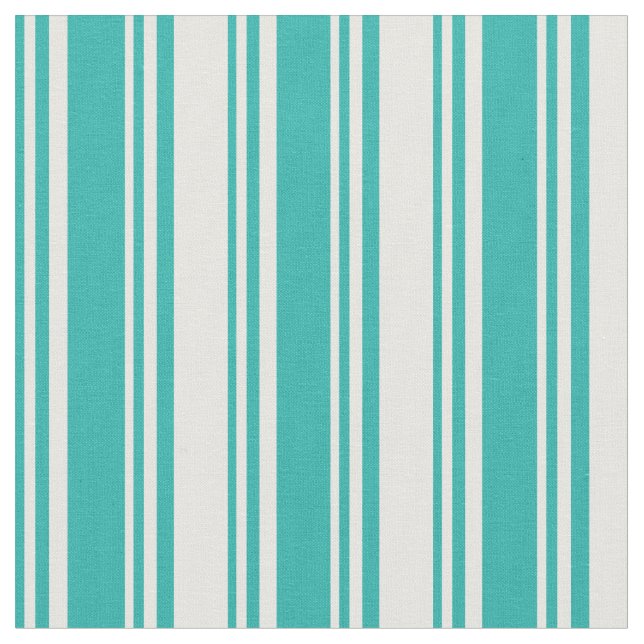 Light Sea Green & White Coloured Pattern Fabric (Close Up)
