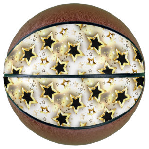 Light seamless with gold stars basketball