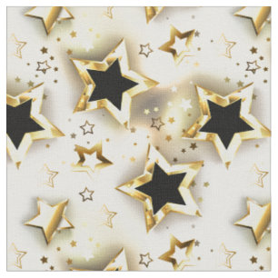 Light seamless with gold stars fabric