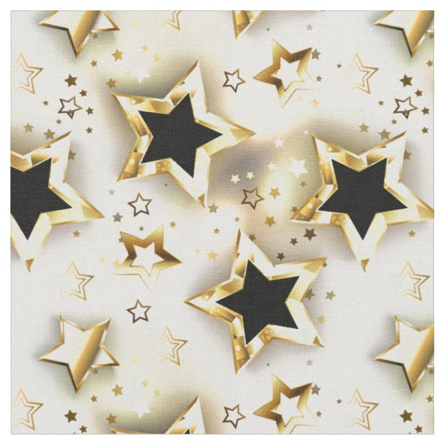 Light seamless with gold stars fabric (Close Up)