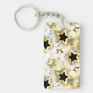 Light seamless with gold stars key ring