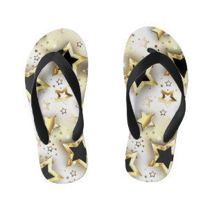 Light seamless with gold stars kid's jandals