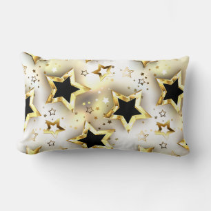 Light seamless with gold stars lumbar cushion