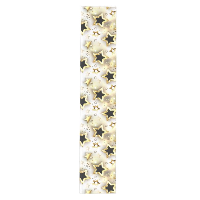 Light seamless with gold stars medium table runner (Front)