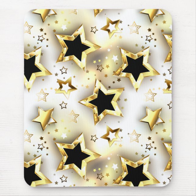 Light seamless with gold stars mouse pad (Front)
