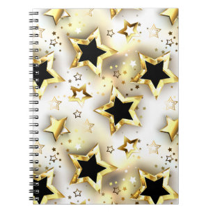 Light seamless with gold stars notebook