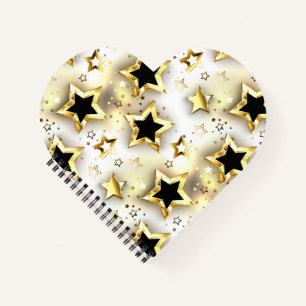 Light seamless with gold stars notebook