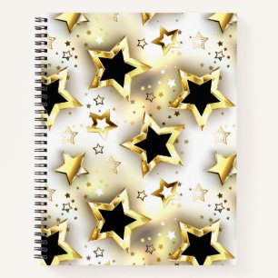 Light seamless with gold stars notebook