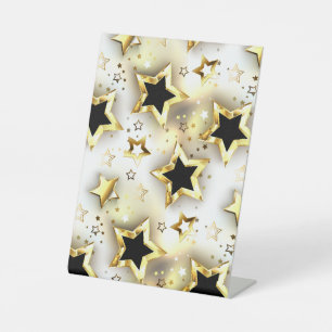 Light seamless with gold stars pedestal sign