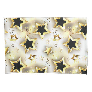 Light seamless with gold stars pillowcase