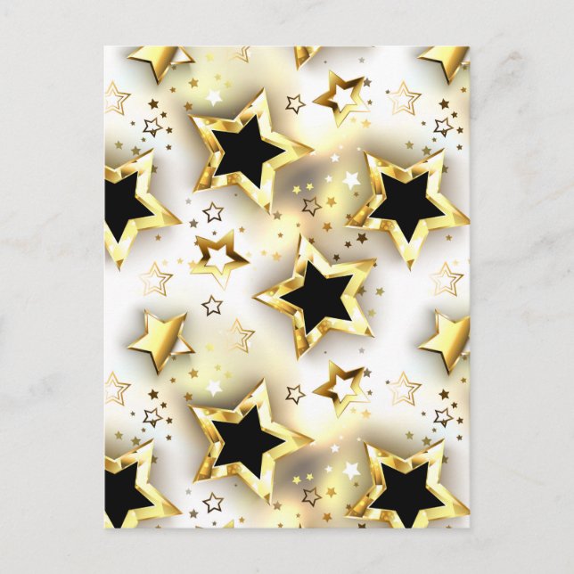 Light seamless with gold stars postcard (Front)
