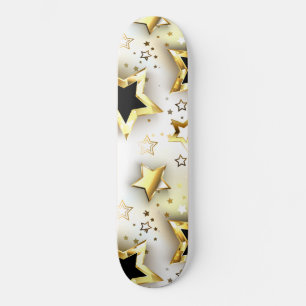 Light seamless with gold stars skateboard