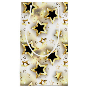Light seamless with gold stars small gift bag