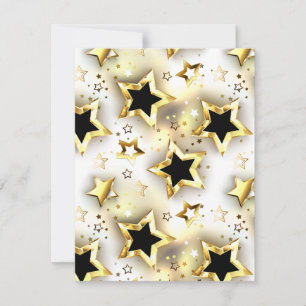 Light seamless with gold stars thank you card